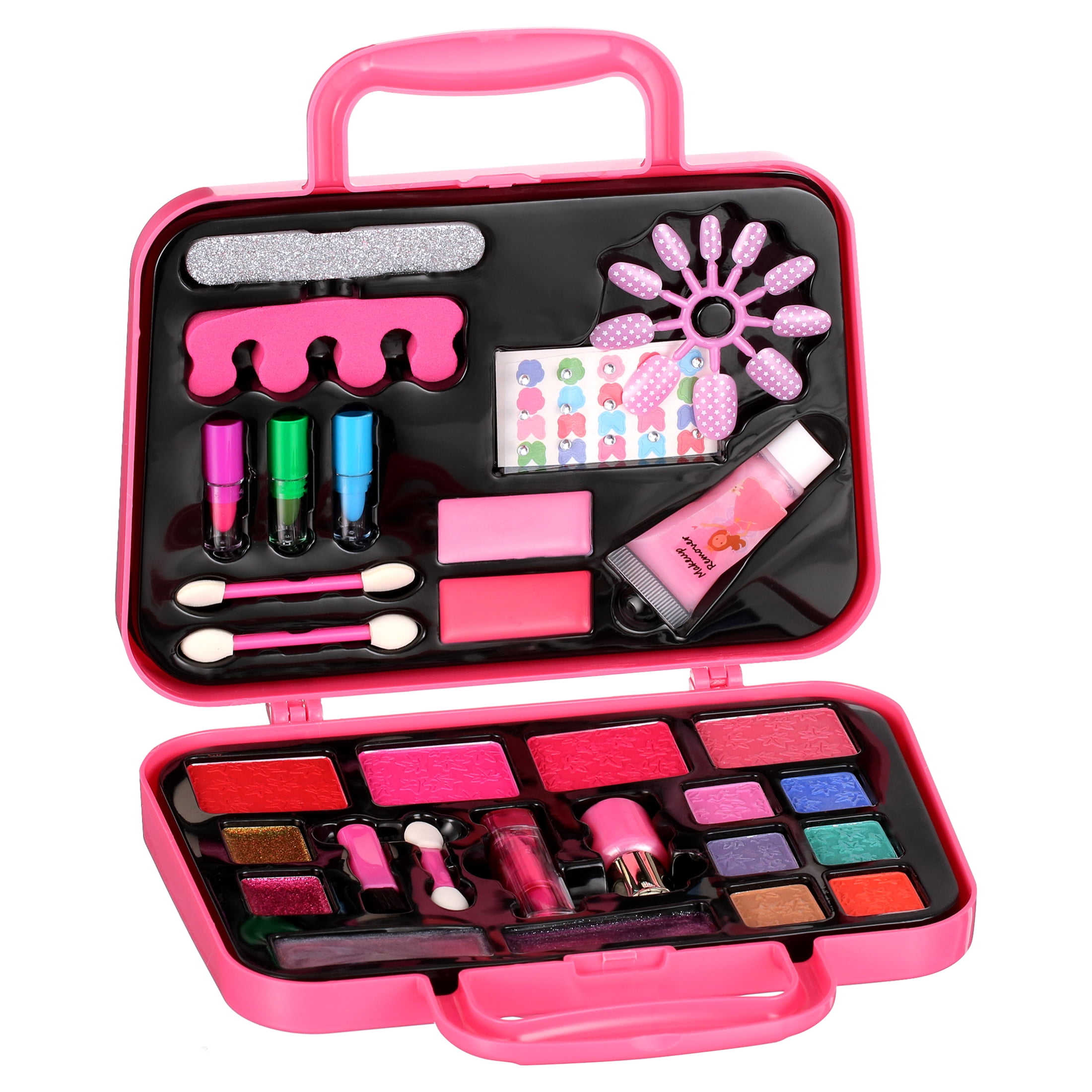 Wattne Kids Makeup Kit for Girls 42pcs Washable Real Cosmetic, Safe & Non-Toxic Little Girl Makeup Set, Frozen Makeup Set for 3-12 Year Old Kids