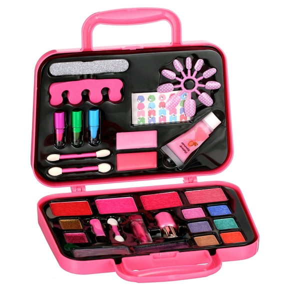 Toysical Kids Makeup Kit for Girl with Make Up Remover - 30Pc Real Washable, Non Toxic Play Princess Cosmetic Set