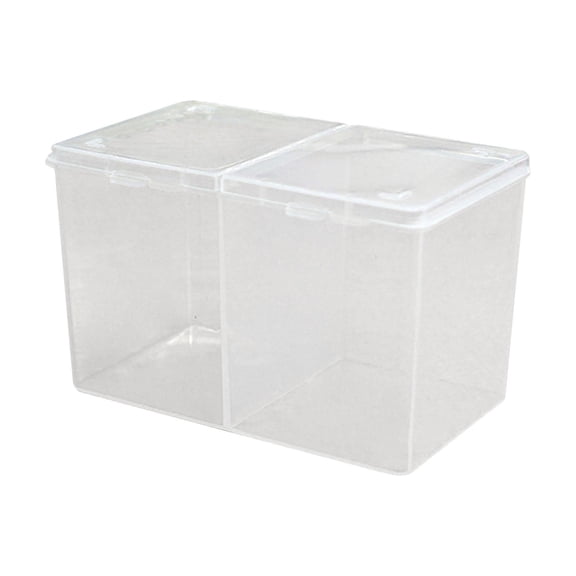 Stgfyxgs 2 Compartments Makeup Pad Swab Box Portable Cotton Ball Storage Cosmetic Pads Container Multifunctional for Vanity Countertop Clear