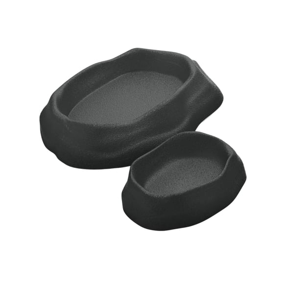 Stgfyxgs 2 Pieces Reptile Water Bowls Feeding Bowl for Snake Chameleon Bearded Dragon gray