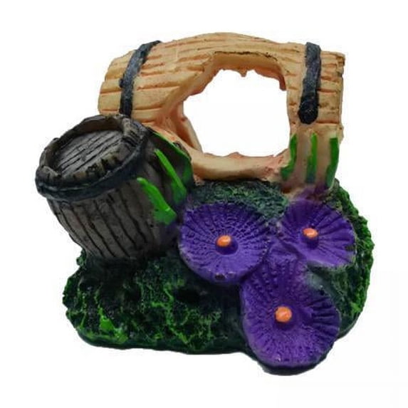 Stgfyxgs 6xAquarium Tank Resin Barrel Ornament Cave Landscaping Decorations StyleC
