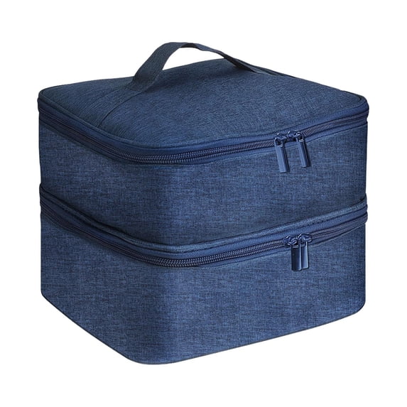 Stgfyxgs Carrying Tote Bag Storage Bag Cosmetic Case Nail Polish Organizer Case,Zipper Pocket for Manicure Tools,Brushes,Essential Oil Deep Blue