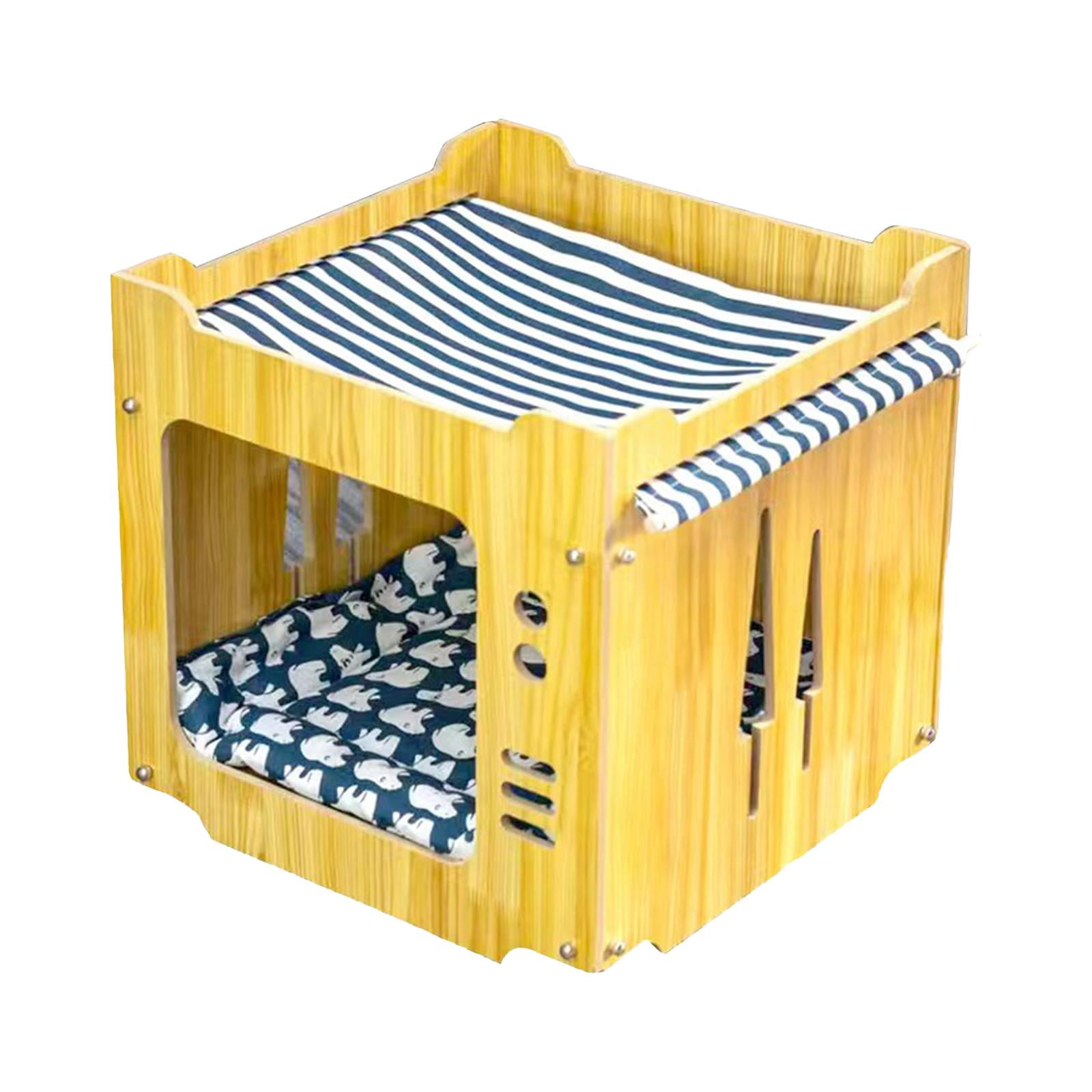 Toysmith Cat Bed Cube House Activity Toy Hideout Cat Scratcher Lounge