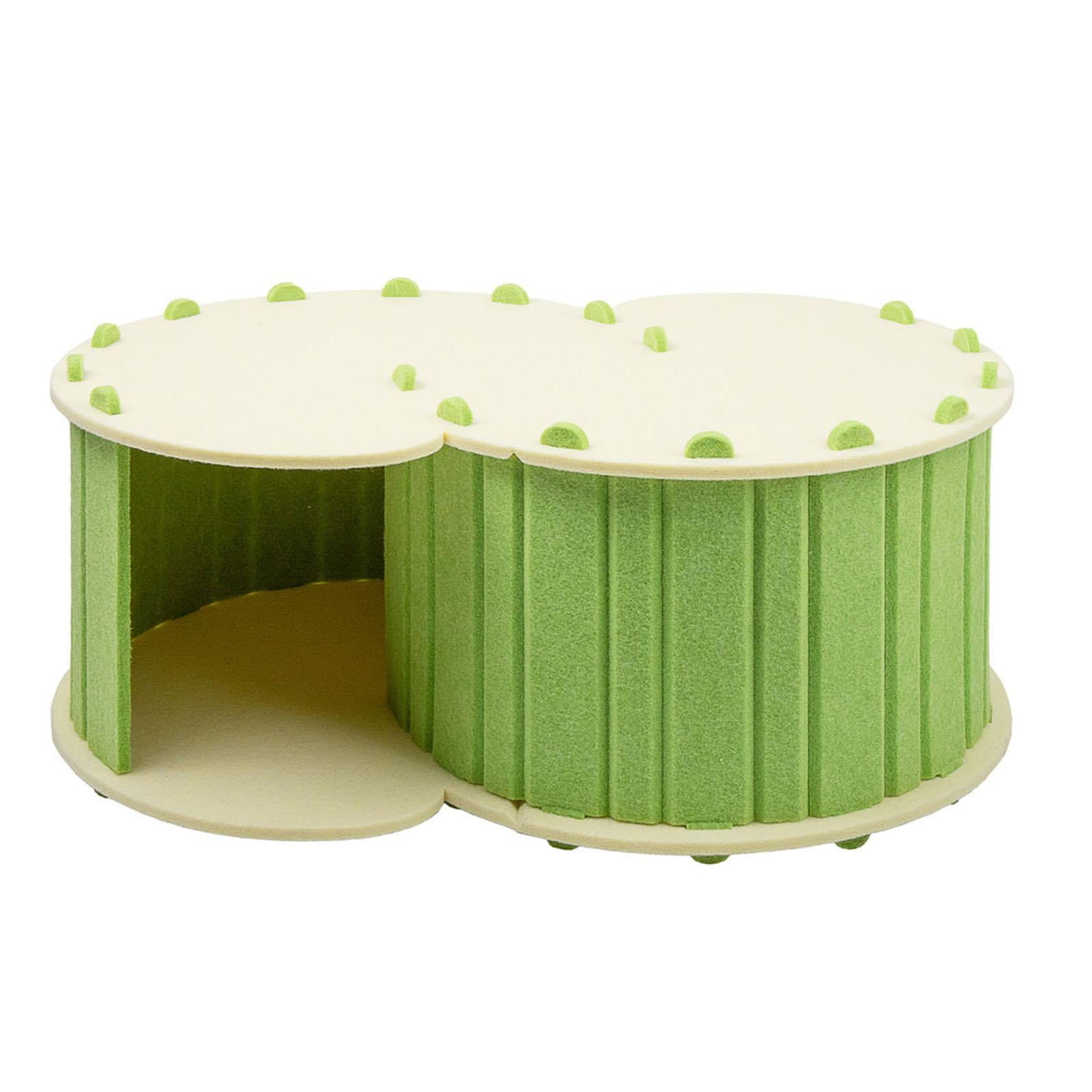 Stgfyxgs Cat Tunnel Bed, Pet Cat House All Seasons Hideout Portable Breathable with 2 Holes Removable Cover Compact Cat Nest Hideaway Cave Green