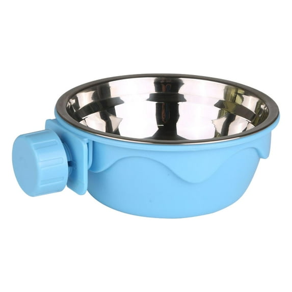 Stgfyxgs Crate Dog Bowl Cage s Food Bowl Kennel Bowl Stainless Steel Feeding Water Bowl Pet Bowl for Ferret Rabbit Parrot Puppy blue