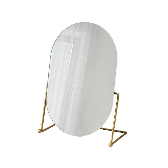 Stgfyxgs Desktop Stand Mirror Dressing Mirror Freestanding Bedroom Desktop Standing Mirror Rotation Platform Mirror Desk Vanity Mirror Golden