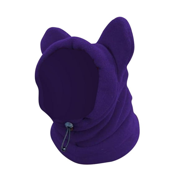 Stgfyxgs Dog Hood Winter Hat Headgear Earmuffs Costume Soft Neck Warmer Scarf Pet Winter Hood Hats for Kitten Cat Pet Small Dog Hiking Violet