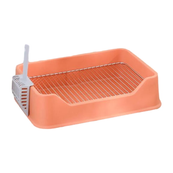 Stgfyxgs Dog Litter Pan Cage Litter Pan Pee Pan Tray Bunny Bedpan with Spoon Dogs Potty Tray for Ferrets Bunny Puppy Rabbit Chinchillas Orange