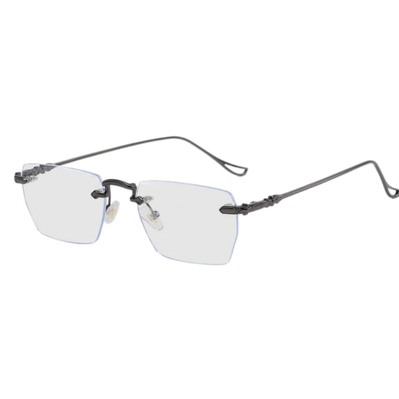 Stgfyxgs Eye Glasses Rimless Eyewear for Screens Shopping Men Dark Gray Frame