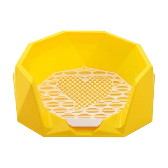 Stgfyxgs Indoor Dog Potty Tray, Dogs Potty Pad, Open Top Entry Dog Litter Pan, Comfortable Mesh Training Toilet Potty s Toilet Yellow