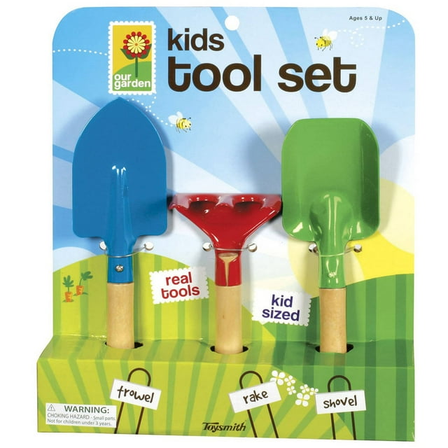 Toysmith Kid's 3-Piece Garden Hand Tool Set