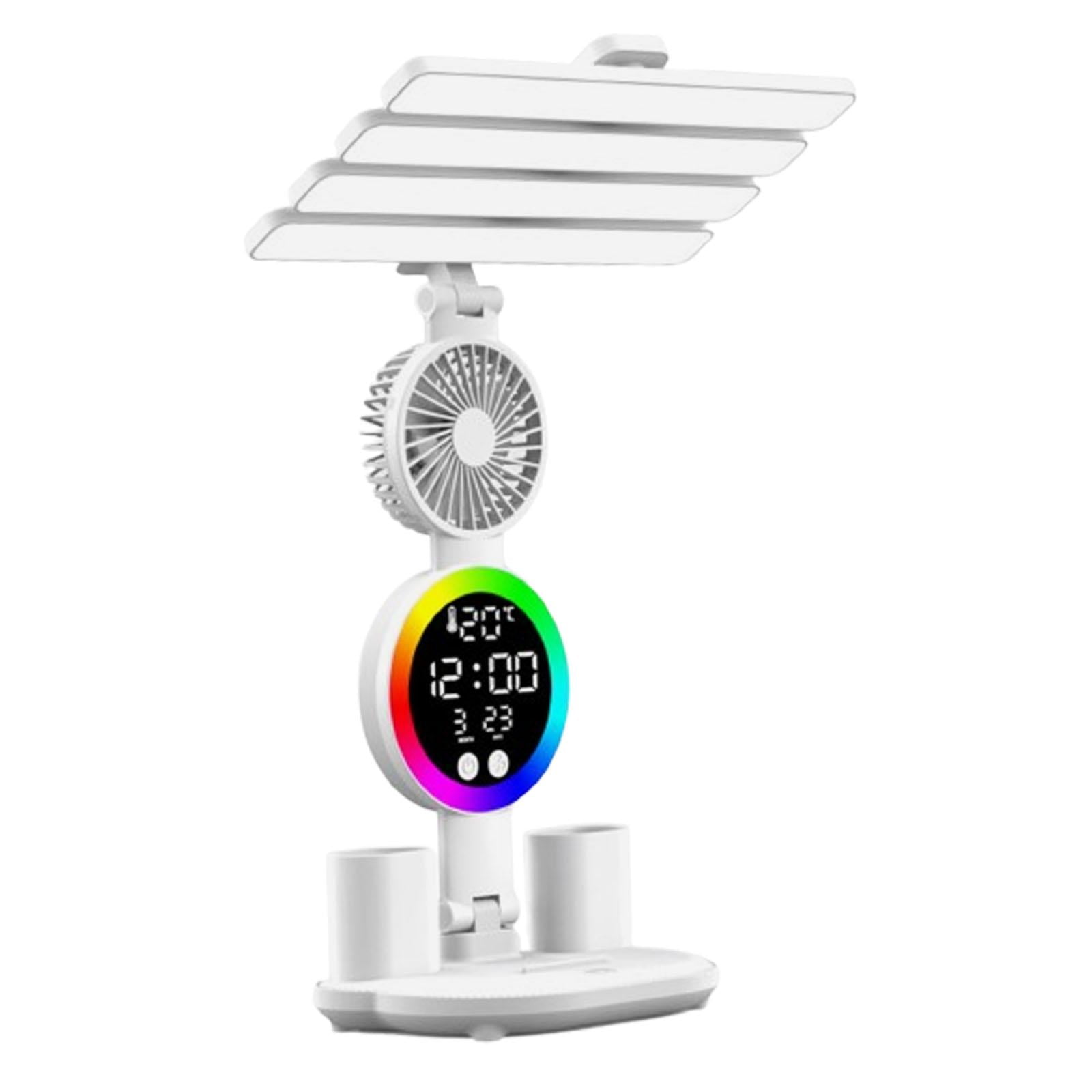 Toysmith LED Desk Lamp Clock Date Temperature Display Dimming for