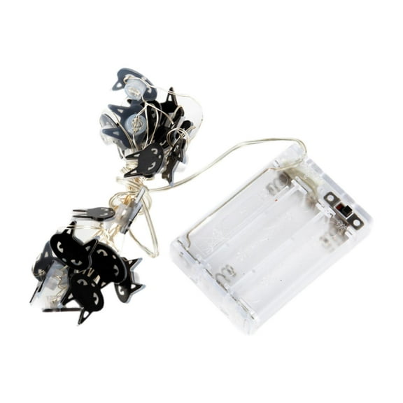 Stgfyxgs LED Halloween Lights Black Cat Lights Halloween Night Light Warm White Fairy Lights for Yard Patio Window Porch 5M 50 Lights