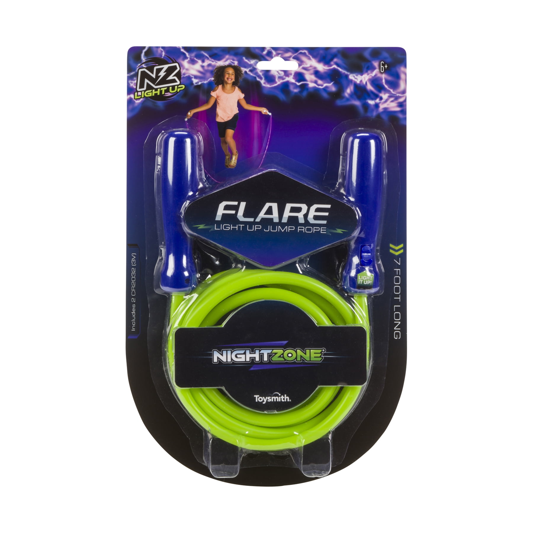 Toysmith Nightzone Flare Jump Rope - Colors May Vary (green & purple ...