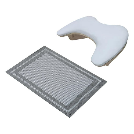 Toysmith U Shape Arm Rest Comfortable, Detachable Stand, Nail Hand Rest, Breathable for Women Nails Supplies Salon Home Diy and Nails Tech white with black mat