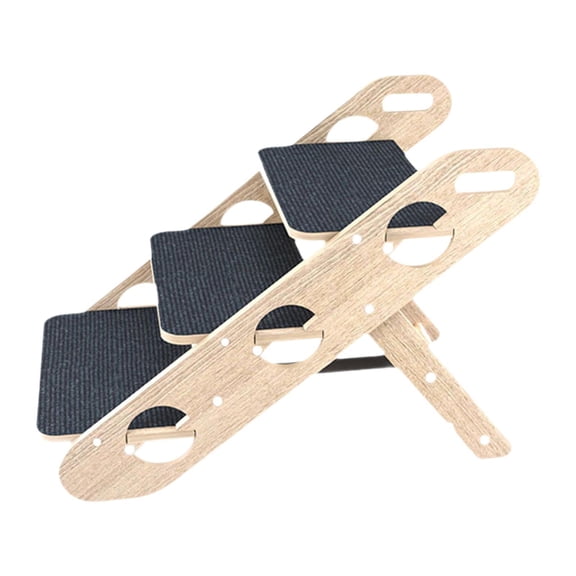 Stgfyxgs Wood Pet Stairs Carpeted 3 Tiers Lightweight up to 30kg Comfortable Sofa Bed Ladder Extra Wide for Indoor Use Sofa Small Pets