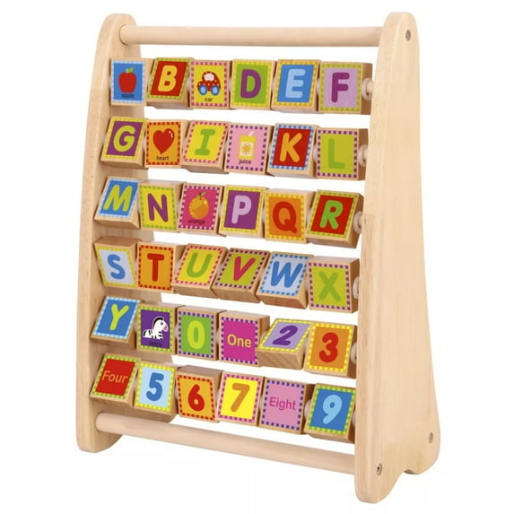 Toyster's Wooden Alphabet Toddlers Abacus and Number, Multicolor