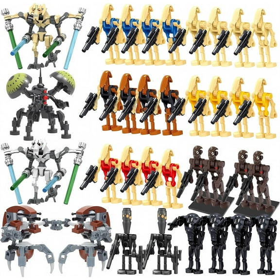 Toysvill Battle Robots Building Block Set, 35 PCS Military Droid Minifigures with Weapons, Kids Construction Toy