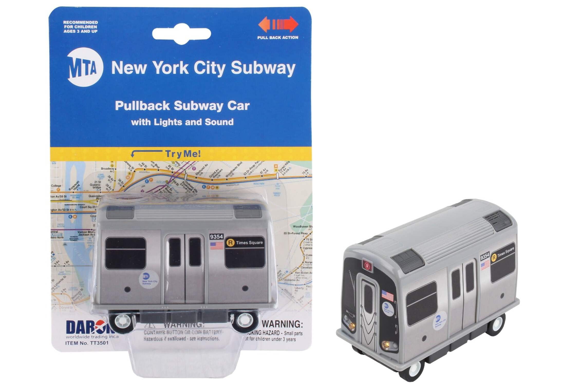 Toytech Kids MTA Subway Pullback Toy with Light & Sound Toytech Kids MTA Subway Pullback Toy with Light & Sound