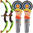 thumbnail image 1 of Toyvelt Bow and Arrow Set for Kids -Light Up Archery Toy Set -Includes 6 Suction Cup Arrows, Target & Quiver - Green 2 Pack, 1 of 6