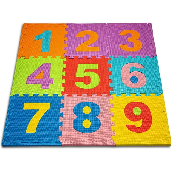 Toyvelt / Foam Play Mat for Baby Kids Interlocking for Indoors / 1 Pack - 10 Tiles / 12 x 12 x 0.01 inches