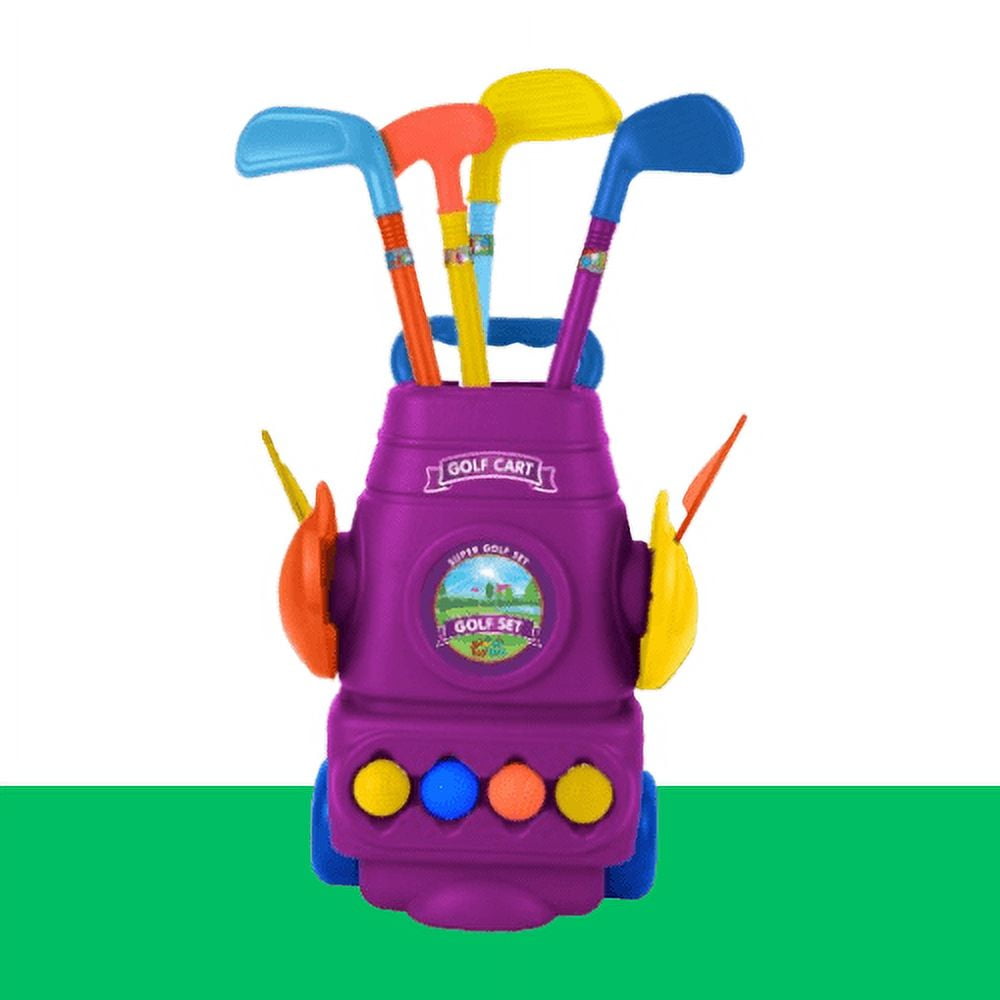 Toyvelt / Kids Golf Club Set with Golf Cart / Purple