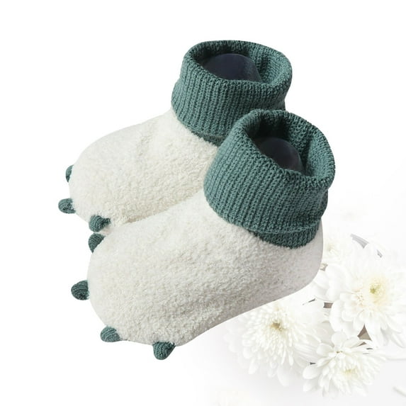 Toyvian 1 Pair Newborn Baby Velvet Warm Accessories Soft Infant Socks for Everyday Wear White