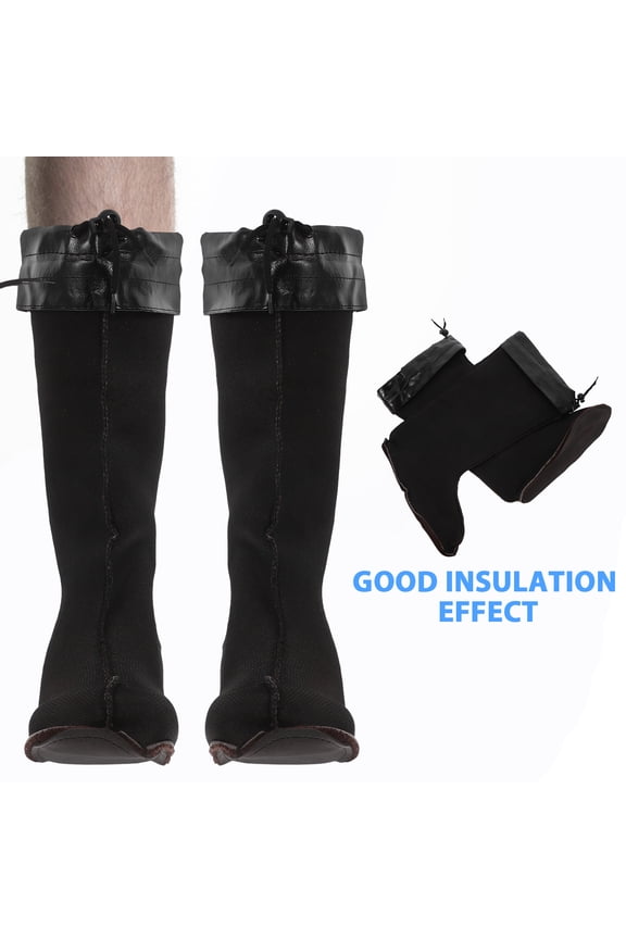 1Pair Black Cotton Insulated Boot Liners Warm Socks Insert for Men Winter Boot Accessory