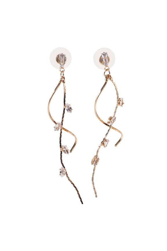 1 Pair of Stylish Drop Earrings for Women in Golden Copper with Face Shape Modification