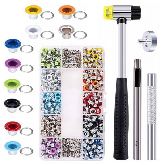 Toyvian Metal Grommets and Snap Buttons Kit with 1 Punch Tool for Canvas, Clothing, , and Fabric Crafts