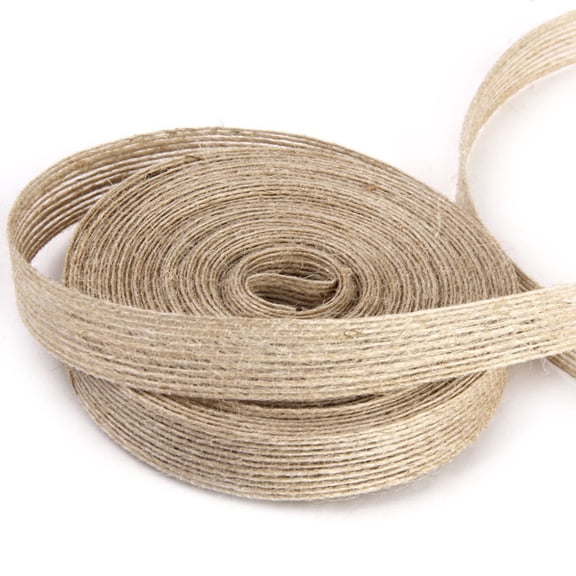Toyvian Khaki Burlap Jute Ribbon Webbing for Crafts, Home Decoration, Wrapping, and Embellishments