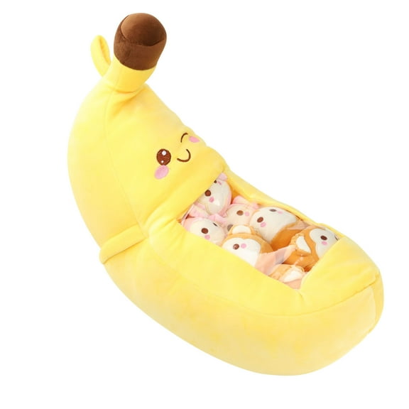 Toyvian 1Set Yellow Banana Plush Pillow Soft Stuffed Fruit Pillow for Sofa Bedroom Decor