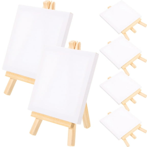 Toyvian Paint Easel White Wood 14-Pcs 5.7x3.9in