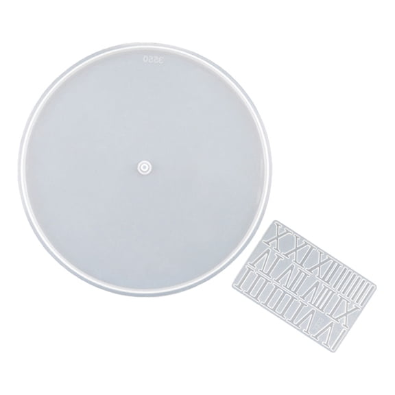 Toyvian Silicone Mold Set for Clock Making with Roman Numerals, White Epoxy Resin Craft Kit for Home Decor Projects