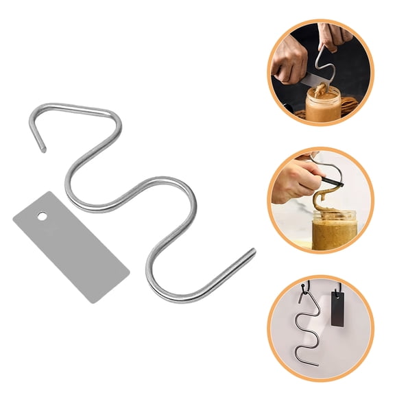 Toyvian 1 Set Metal Mixer Nut Butter Stirrer Tool with Scraper for Smooth Mixing Easy to Clean Kitchen Essential