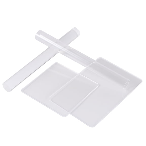 Toyvian 4-Piece Essential Modeling Clay Tools Set with Transparent Acrylic Roller Board for Sculpting and Crafting Projects