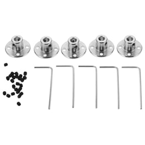 Toyvian 10 Pcs Rigid Flange Coupling Steel Silver for Motor Guide Shaft Connector
