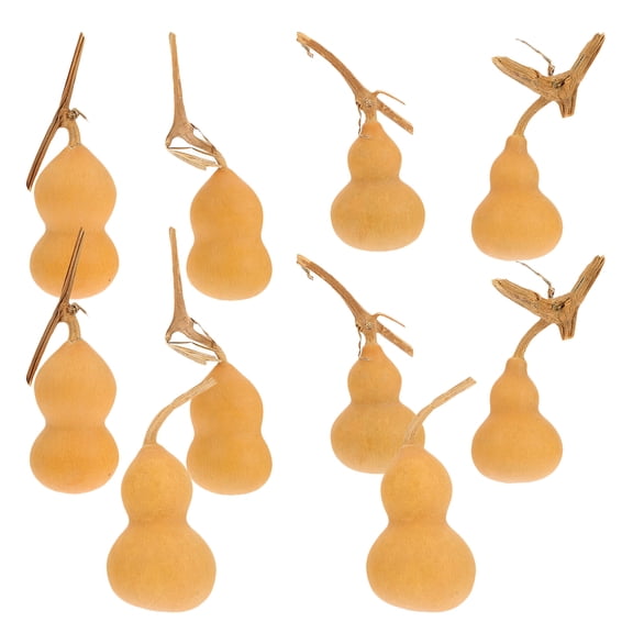 Toyvian Khaki Natural Gourd Ornaments Fine Craftsmanship Home Decor 10Pcs