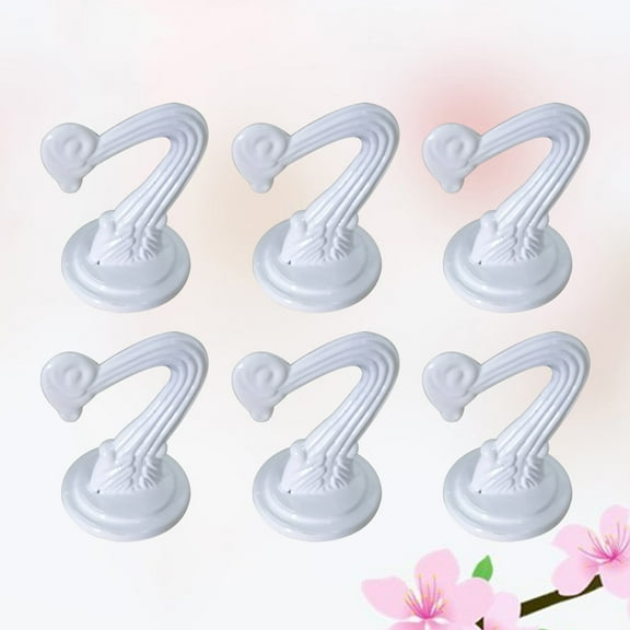 Toyvian 10Sets Zinc Alloy White Metal Hanging Hooks Ceiling Swag Hooks for Home Decorations