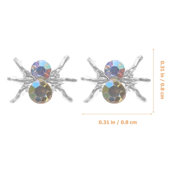 Toyvian 100 Pcs Spider Manicure Decor Silver Crystal Embellishments for Nail Art Lovers