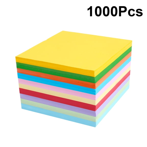 Toyvian 1000pcs Colored Cardstock Paper Assorted Color for Kids Craft Supplies and Party Decoration
