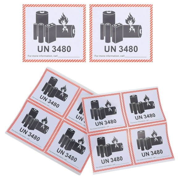Toyvian Electric Panel Labels Stickers Lithium Battery Labels Black 100Set