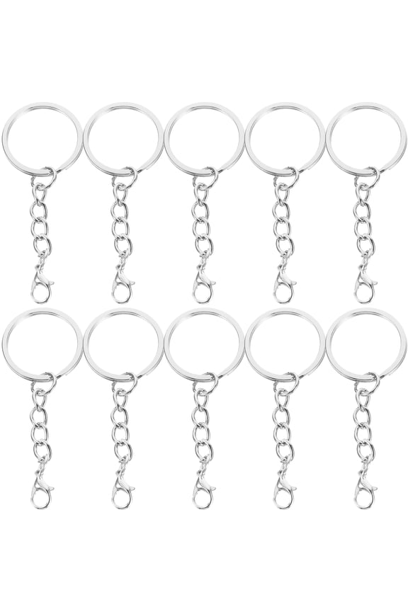 100Pcs Silver Metal Key Chain Clips Durable Carabiner Keychain Hooks for Outdoor Belt Backpack Decor