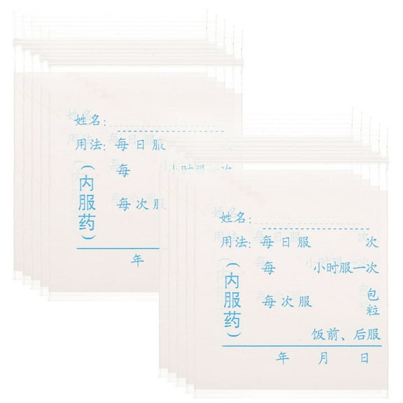 Toyvian 100Pcs Pill Bags Transparent Plastic Self Sealing Pouch for Outdoor Use