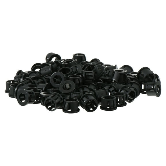 Toyvian 100Pcs Nylon Cable Snap Grommet Black Protective Bushing for Easy Installation and Mineral Oil Resistance
