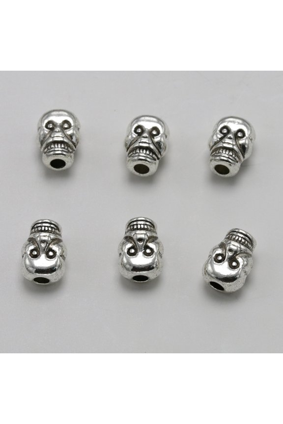 100pcs Alloy Pendant Charm Antique Silver Skull Shape Jewelry Charms Bulk for Friends