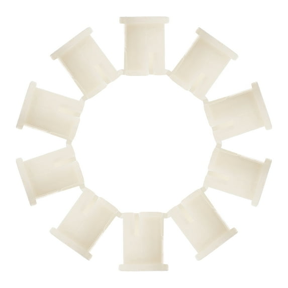 Toyvian 10Pcs Plastic Caster Sleeve Inserts Light Yellow Stem Socket Replacement for Furniture