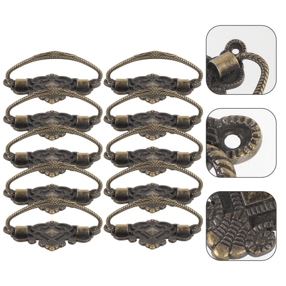 Toyvian Set of 10 Antique Style Alloy Drawer Pulls, Multi-Color, with Smooth Finish for Home and Furniture Use