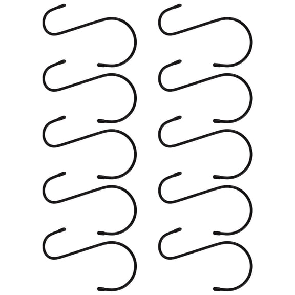 Toyvian 10Pcs Strong Iron S Shaped Hooks Black Multi Purpose Hanging Holders for Flowerpots