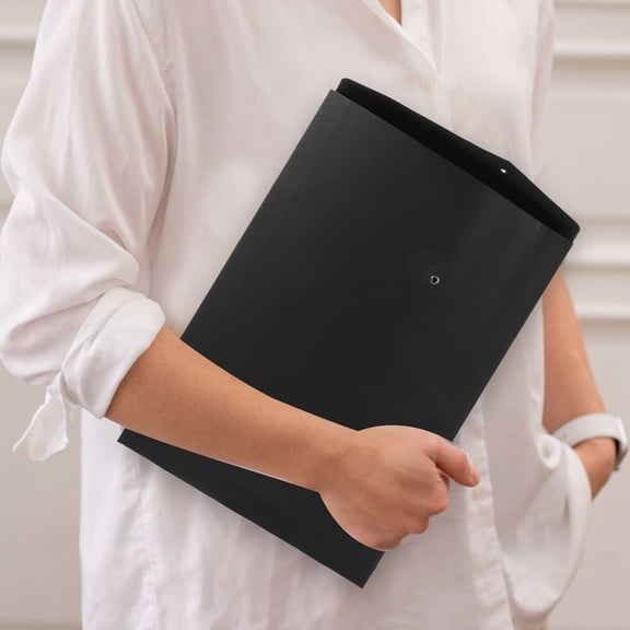 Toyvian 10Pcs String Tie Closure Kraft Envelopes Black For File Management Portable Storage Holder